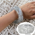Transparent resin bangle with silver foil flakes, measuring 2.3cm wide and 6.2cm inner diameter - Silver 2252