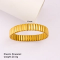 11mm wide golden elastic bracelet made of smooth stainless steel weighing 20 grams - Gold (Style 128)