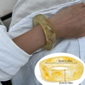Translucent amber irregular resin bangle featuring gold foil and 6cm inner diameter size - Blurred Yellow 2252