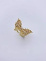 Exquisito anillo de mariposa chapado en oro con brillantes circonitas redondas - Estilo 1 - Dorado