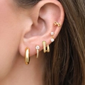 Exquisites vergoldetes Zirkon-Ohrring-Set mit Schlangen-Ear-Cuff und Schmetterlings-Steckern - Schlangenform