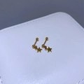 Detailansicht der goldenen Stern-Ohrringe aus Titanstahl mit Schraubverschluss - Kleiner Stern Gold