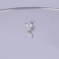 Makroansicht von Schmetterling-Ohrknorpelstecker mit Zirkoniasteinen und Schraubverschluss - Silber Schmetterling Stil