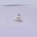 Makroaufnahme von Silber-Ohrstecker mit Zirkonia in Marquise-Form im geschwungenen Design - Silber Marquise Reihe Zirkonia Stil