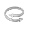 Bracciale a spirale argentato con trama a righe e punte a freccia con strass - Acciaio (YS791)
