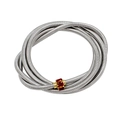 Detail of silver layered bracelet with gold clasp and three inlaid red gemstones - Red Zirconia (CK2267)