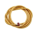 Close-up of gold tubogas coil texture and silver clasp set with red zircons - Red Zirconia (CK2274) / Gold