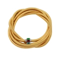 Detail of golden Tubogas coiled bracelet featuring inlaid green, red, and blue crystals - Tricolor Zirconia (Red+Green+Blue)(CK2274) / Gold