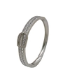 Vue détaillée du bracelet boucle de ceinture en argent serti de zircons rectangulaires - Blanc - Zircon Blanc
