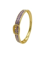 Détail du bracelet boucle de ceinture plaqué or 18k avec incrustation de zircon violet - Or - Zircon Violet