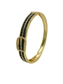 Détail d'un bracelet en fer à cheval doré orné de deux rangées de pierres noires - Or-Zircon Noir