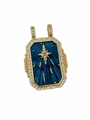 Star tarot rectangular pendant with blue enamel and sparkling crystal pavé finish - Eight-Pointed Star Sunray Enamel Pendant - Pendant Only (Without Chain) - 13