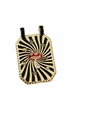 Gold-plated tarot pendant with black sunburst background and red enamel mushroom - Fantasy Mushroom Star Enamel Pendant Only (Without Chain) - 15