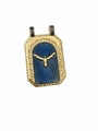 Golden tarot pendant with blue enamel, bird relief, and crystal accents for necklace - Enamel Bird Sunburst Pendant - Pendant Only (Without Chain) - 16
