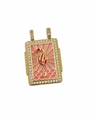 Golden tarot pendant with seahorse motif and sparkling white rhinestones inlay - Seahorse-Shaped Sunray Pattern Enamel Pendant Only (Without Chain)