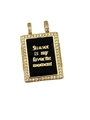 Golden tarot pendant with black enamel and Sunset is my favorite moment text - Sunset Is My Moment Enamel Pendant Only (Without Chain) - 22