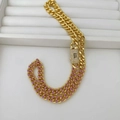 Collana cubana in smalto rosa placcata oro con chiusura a S di diamanti iced-out - Collana (Collana 05) / Oro con Rosa