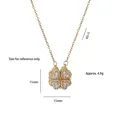 Goldene Kleeblatt-Halskette mit funkelnden Zirkonia-Steinen an einer feinen Kette - Gold Kleeblatt (X0171) / Gold
