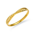 Bracciale a polsino in acciaio al titanio dorato con design a doppio strato incrociato - Stile Crossover Rivetto Conico (TT0179) / Oro