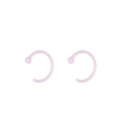 Pink bio-ceramic hollow butterfly stud earrings with small hypoallergenic zirconium posts - Acrylic Ball Head Hoop (E1771) / Light Pink