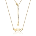 Détail du collier doré à trois cœurs avec gravure 18KGP sur la chaîne en acier poli - Or (N460)