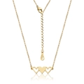 Détail du collier cœur doré 18KGP avec fermoir mousqueton et chaîne de réglage fine - Or (N461)