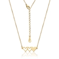 Détail du fermoir mousqueton 18KGP et chaîne d'extension du collier trois cœurs - Or (N462)