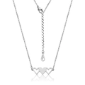 Detailed macro of 18KGP engraving on polished heart necklace with lobster clasp and chain - Steel Color (N461)