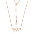 Close-up of three interlocking hearts pendant in rose gold finish with lobster clasp - Rose Gold (N460)
