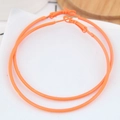 Chunky orange matte oversized hoop earrings for women with a classic spring closure design - Orange