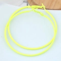 Chunky fluorescent yellow hoop earrings with matte metallic finish for women - Yellow