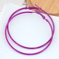 Polished purple oversized metal hoop earrings for women in a bold statement style - Purple
