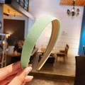 Close-up of thick mint green sponge headband with textured grainy fabric and inner lining - Mint Green Frosted (6#)