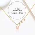 Garden style gold necklace with pearl flower pendant and crystal charms for women - Gold V-Shape Pearl Zirconia Style (X3693)