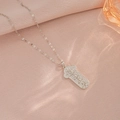 Collier cœur en argent élégant avec médaillon serti de cristaux et gravure de bon augure - Serrure Ruyi Argentée-L'étoile de la Chance Brille