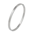 Gepolijste zilveren roestvrijstalen minimalistische armband met scharnier voor dames - Gepolijst Scharnierend / Zilver (TT0295)