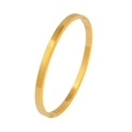 Elegante minimalistische gepolijste gouden roestvrijstalen armband met een handige scharniersluiting - Gepolijst Scharnierend / Goud (TT0521)