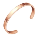 Polished rose gold stainless steel C-shaped cuff bracelet with a minimalist mirror finish - Narrow Rose Gold