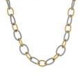 Collar de acero inoxidable bicolor con eslabones de cuerda trenzada en oro y plata - Collar / Bicolor Oro Plata
