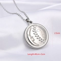Vintage Silbermünzen Anhänger mit Sonne und Mond Relief an Edelstahl O-Kette - Sonne und Mond Relief (Stil 6 Platin)