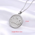 Silberne Retro-Relief Kronen-Halskette mit 2,5cm Anhänger und 45cm feiner Metallkette - Kronenrelief Gedrehter Rand (Stil 7 Platin)
