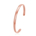 Roségouden C-vormige open armband met tarwepatroon van hoogwaardig roestvrij staal - Roségoud