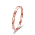 Elegant rose gold titanium steel bracelet with geometric checkered pattern and hinge clasp - Fine Style / Rose Gold
