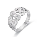 Anillo de acero inoxidable con símbolo de infinito y cristales micro pavimentados - US 6 / Color acero