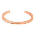 Bracciale rigido aperto in acciaio inossidabile oro rosa con texture geometrica - Trama a tratteggio incrociato (8)