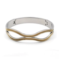 Bracelet géométrique moderne en acier titane avec maille dorée pour hommes et femmes chic - Or Acier