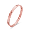 Elegant rose gold titanium steel bangle with Greek key pattern and polished finish - Rose Gold