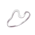 Détail du bracelet rigide argenté avec motif ondulé et charnière latérale polie - Style Irrégulier Vague Argent (Style 7)