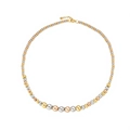 Collana a tre toni con perle in acciaio inossidabile oro, argento e oro rosa liscio - Solo Collana