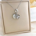 S925 zilveren hart en koets bedelketting met een fonkelende zirkonia edelsteen - Hart Ketting Zilver (XL2145)